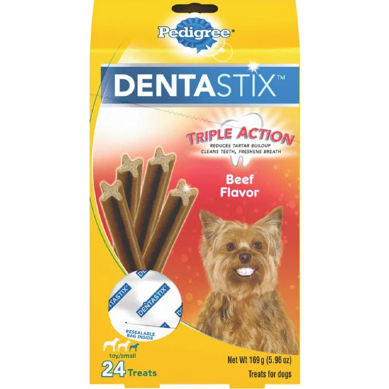 pet heat lamp for reptiles-Pedigree Dentastix Toy Dog Beef Flavor Dental Dog Treat (24-Pack)