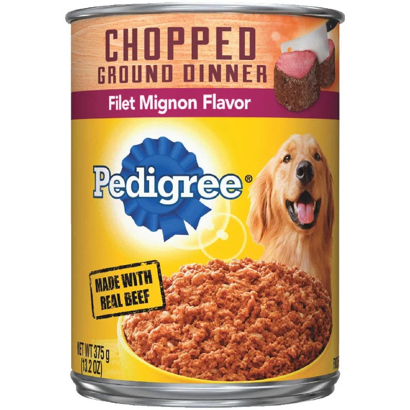 dog toothbrush and toothpaste set-Pedigree Traditional Chopped Ground Dinner Filet Mignon Flavor Adult Wet Dog Food, 13.2 Oz.