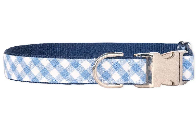 chew toys for aggressive chewers-Periwinkle Picnic Plaid Dog Collar