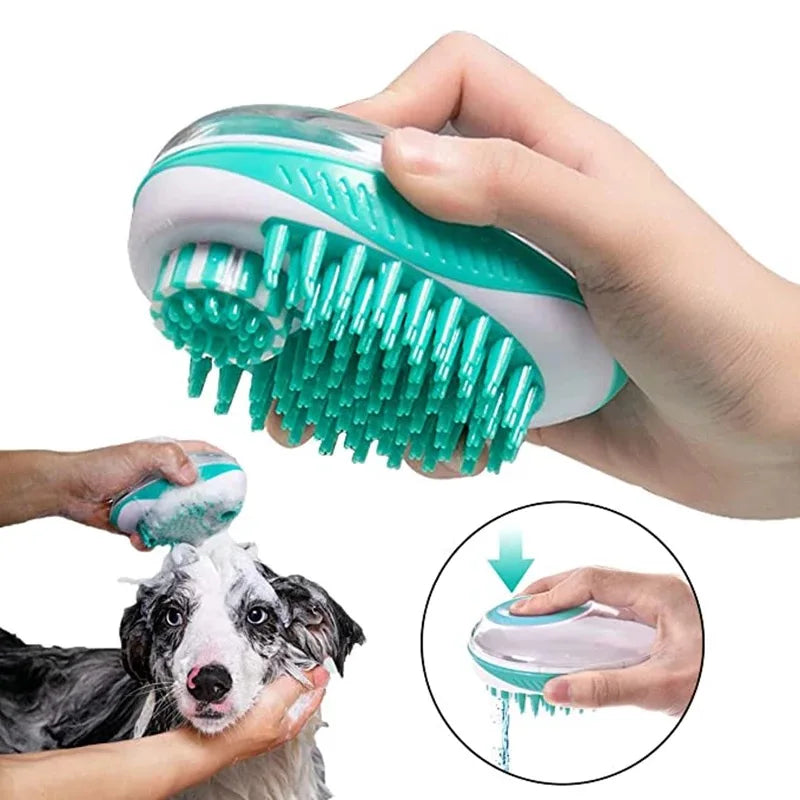 calming dog bed for anxiety-Dog Soft Silicone Bath Brush