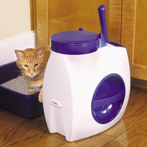 automatic water fountain for cats-Petmate 22501 LitterLocker Plus with Microban (White/Planet Blue)