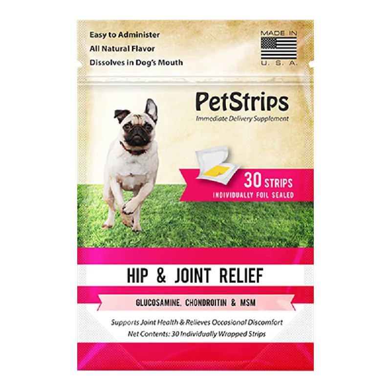 pet first aid kit for emergencies-PetStrips Hip & Joint Relief for Dogs, 30 Strips