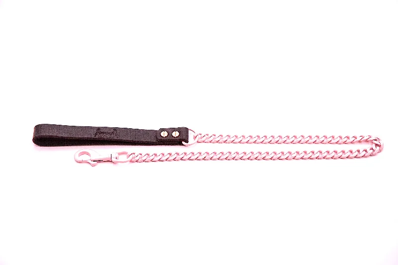 soft cat cave bed enclosed-PINK CUBAN LINK SINGLE DOG LEASH