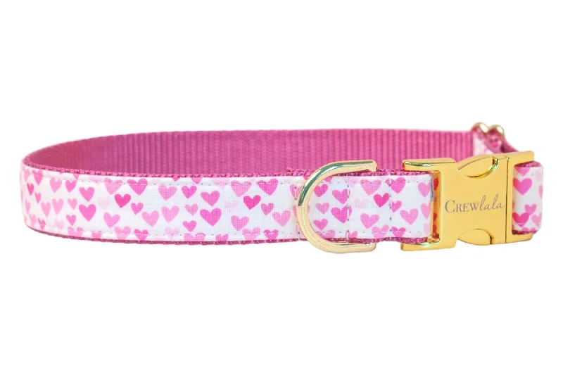 automatic water fountain for cats-Pink Hearts Dog Collar