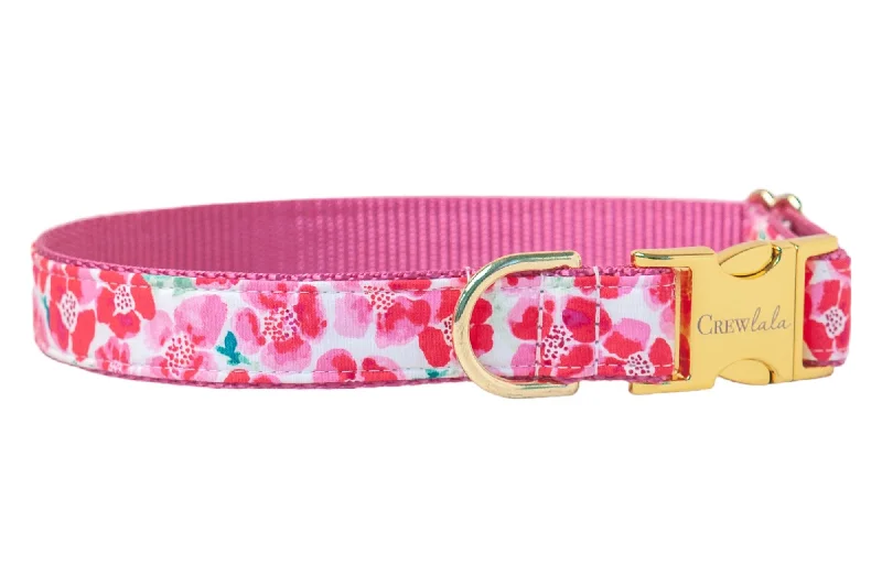 orthopedic memory foam dog bed-Pink Primrose Dog Collar