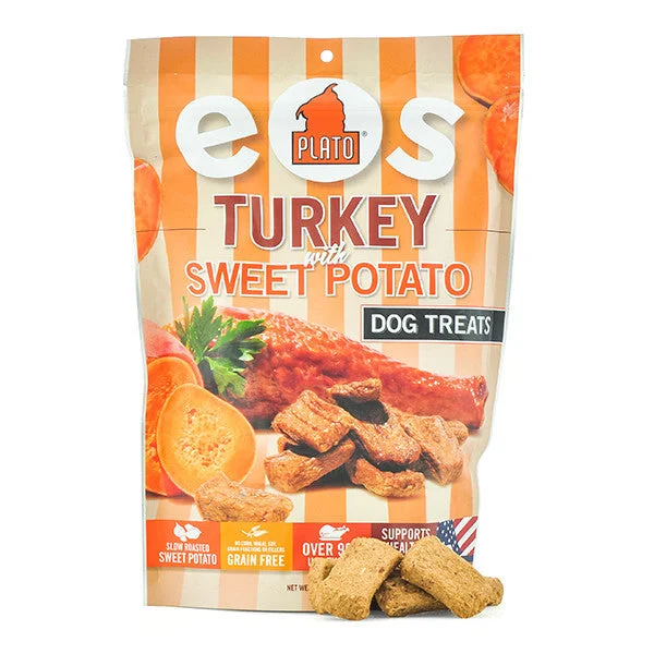 pet carrier airline approved-Plato Turkey with Sweet Potato Dog Treats 12oz