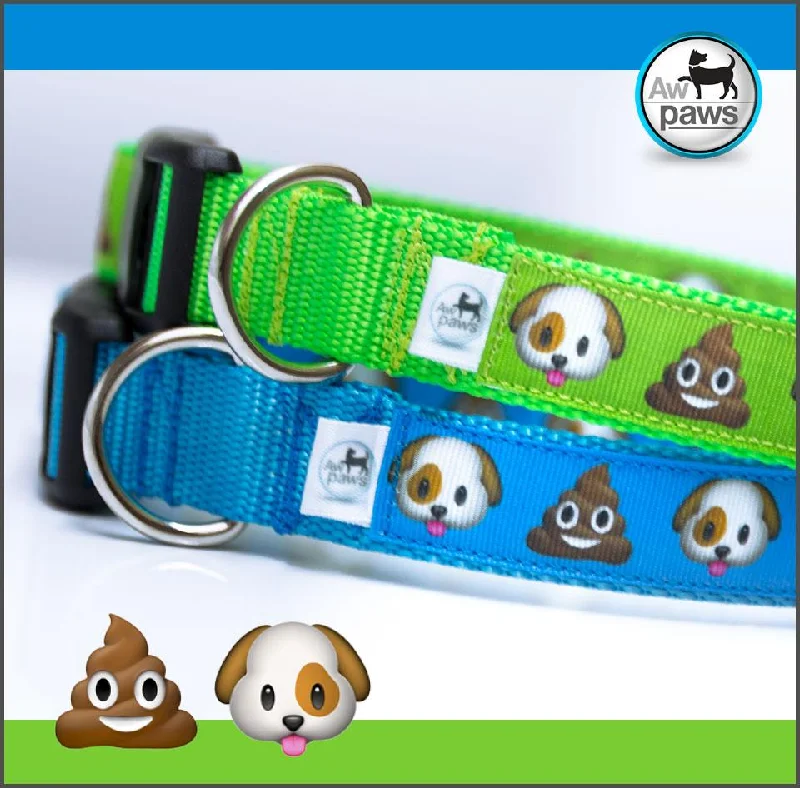 outdoor dog kennel heavy-duty-POO EMOJI Dog Collar