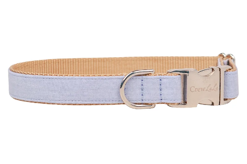 puppy training pads extra absorbent-Powder Blue Linen Dog Collar