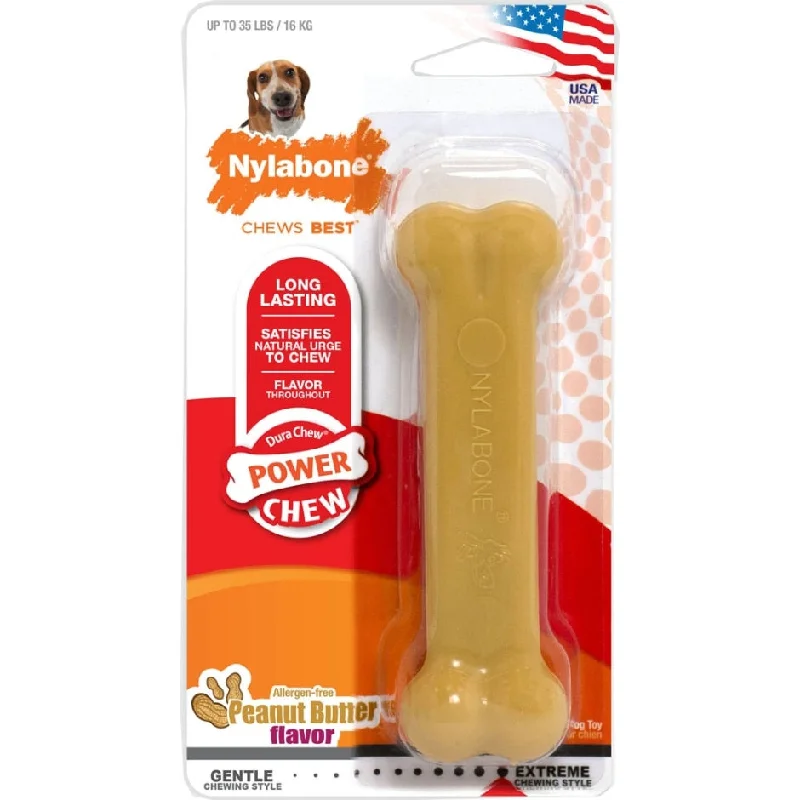 flea and tick prevention for cats-Nylabone Power Chew Durable Dog Toy Peanut Butter