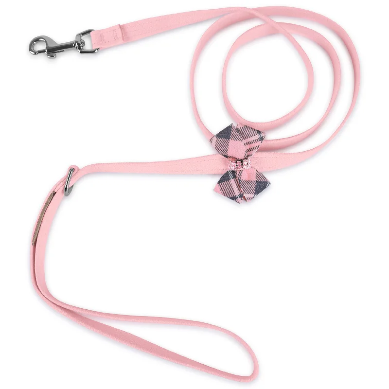 best dog food for small breeds-Puppy Pink Plaid Nouveau Bow with Pink Giltmore Leash