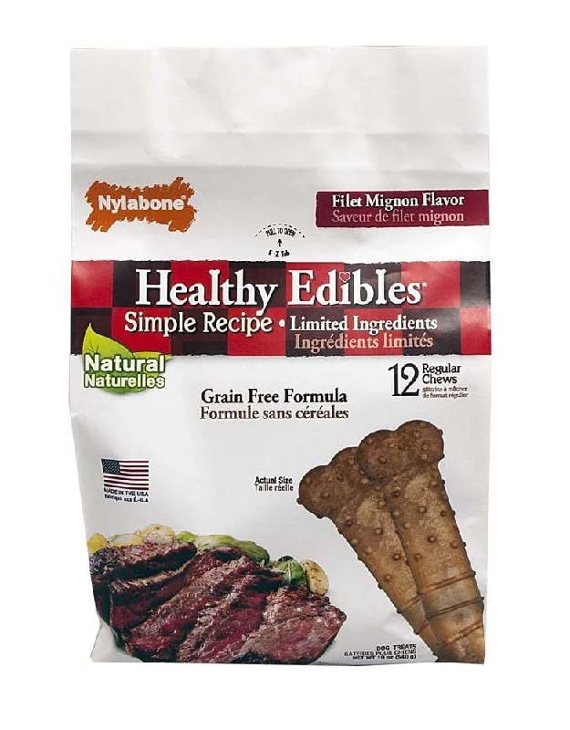 eco-friendly cat litter biodegradable-Regular Filet Mignon Nylabone Healthy Edibles 12 Count Pouch