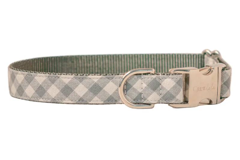 pet stroller for small dogs-Sea Glass Plaid Dog Collar