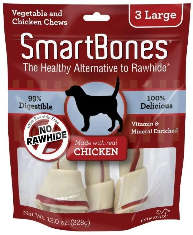 eco-friendly biodegradable poop bags-SmartBones Large Chew Bones Dog Treats