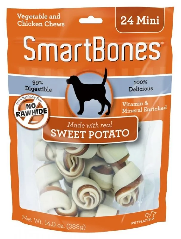 cat litter deodorizer natural-SmartBones Mini Sweet Potato Chew Bones Dog Treats