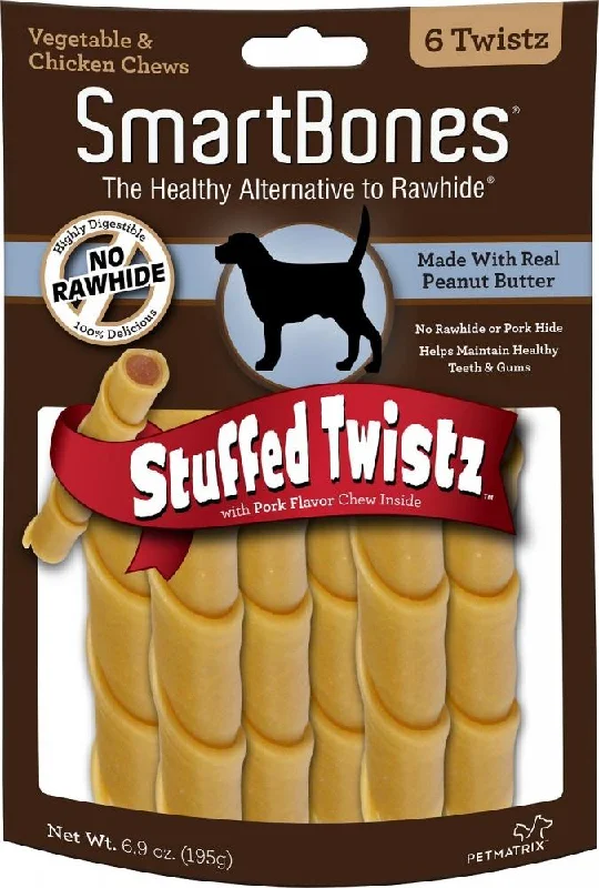 pet carrier airline approved-SmartBones Stuffed Twistz Peanut Butter Chew Dog Treats