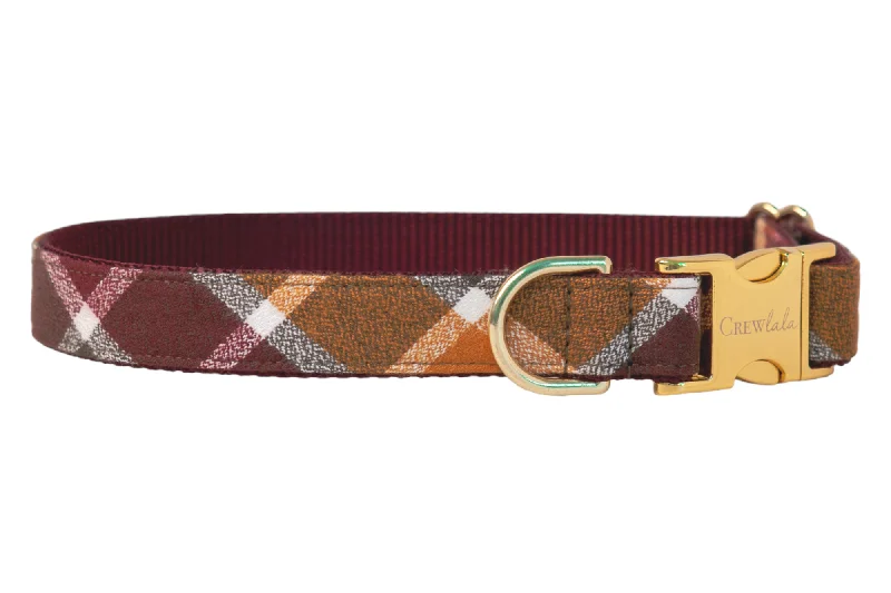 bird cage liner paper roll-Spiced Cider Flannel Dog Collar