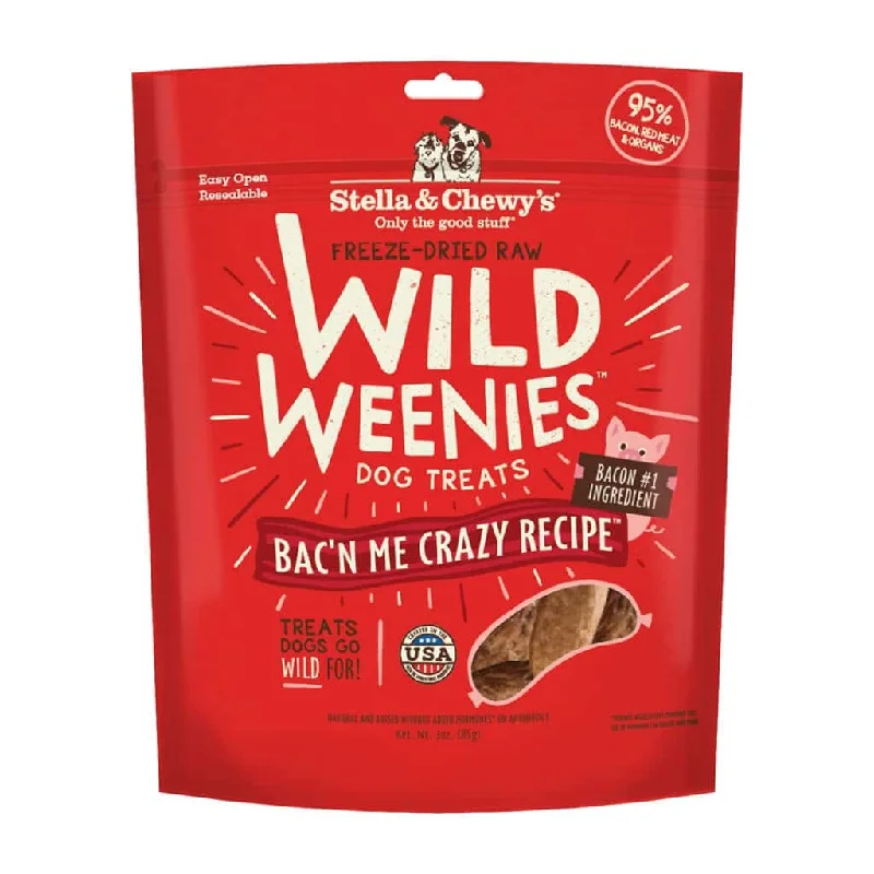 soft-sided dog crate travel-Stella & Chewy's Wild Weenies Bac'n Me Crazy Dog Treats