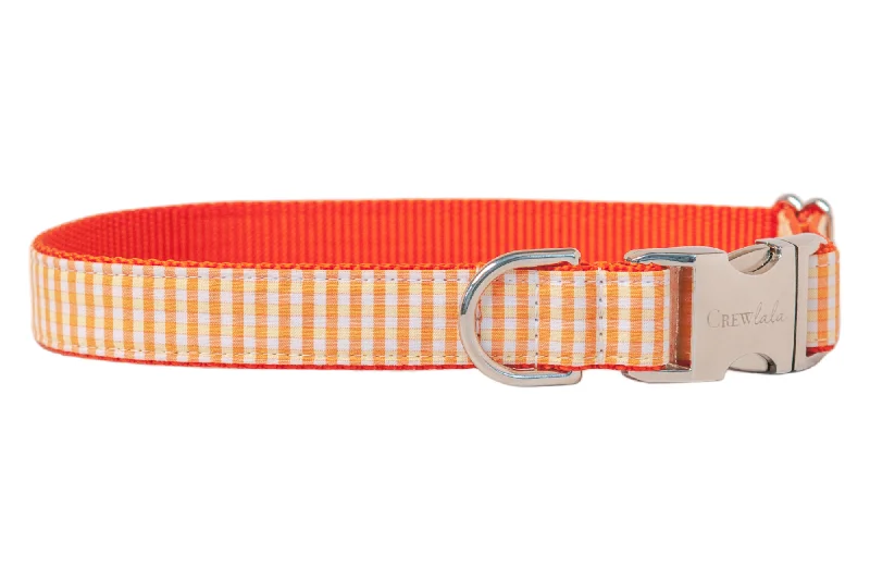 GPS dog collar with live tracking-Sunny Gingham Dog Collar