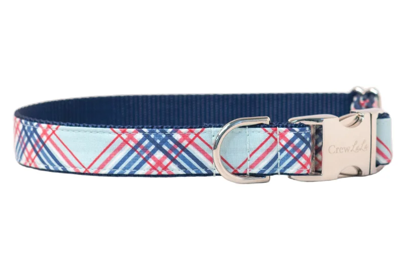 self-heating pet pad for winter-Surfside Plaid Dog Collar