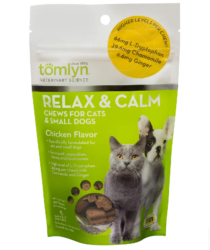 hamster cage accessories colorful-Tomlyn Relax & Calm Chews for Cats and Small Dogs (30 Chews)