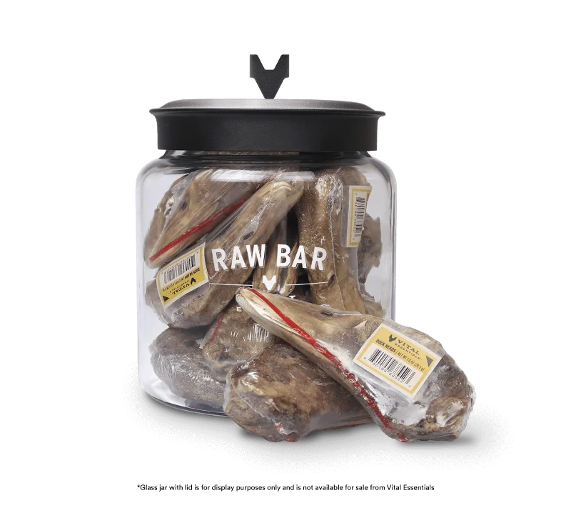 cat food dispenser automatic-Vital Essentials Raw Bar Freeze Dried Raw Duck Heads Dog Snacks