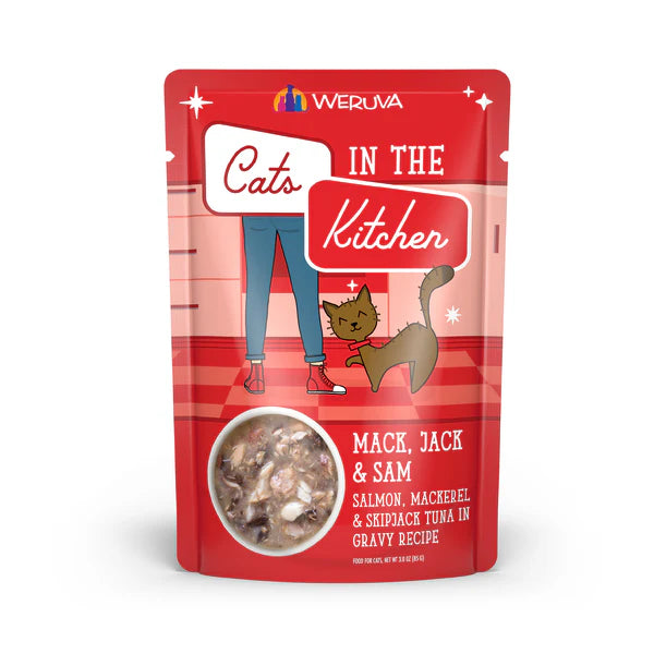 organic dog treats grain-free-Weruva Cats In the Kitchen Mack, Jack and Sam Pouches