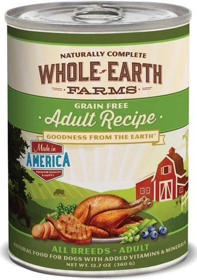 small pet travel cage portable-Whole Earth Farms Grain Free Adult Recipe Canned Dog Food