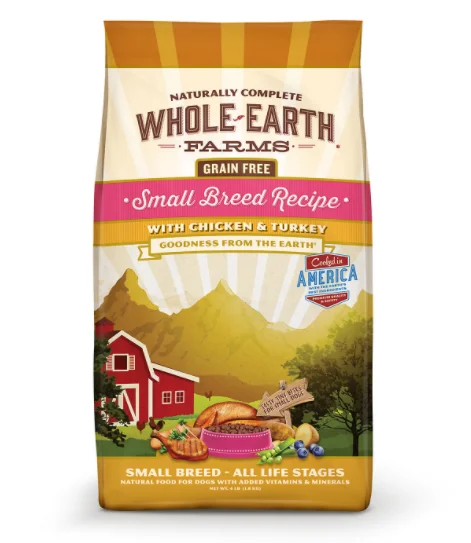 pet carrier backpack for hiking-Whole Earth Farms Grain Free Recipe Small Breed Dry Dog Food