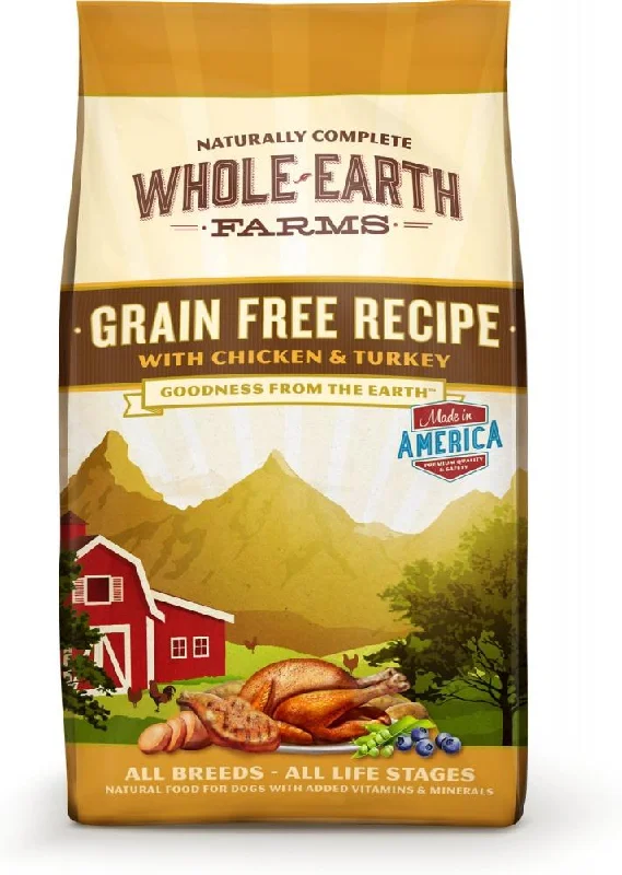 cat grass growing kit organic-Whole Earth Farms Grain Free Recipe with Chicken and Turkey Dry Dog Food