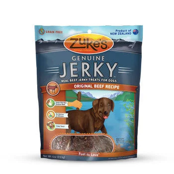 retractable dog leash heavy duty-Zukes Genuine Jerky Original Beef 4oz Dog Treats