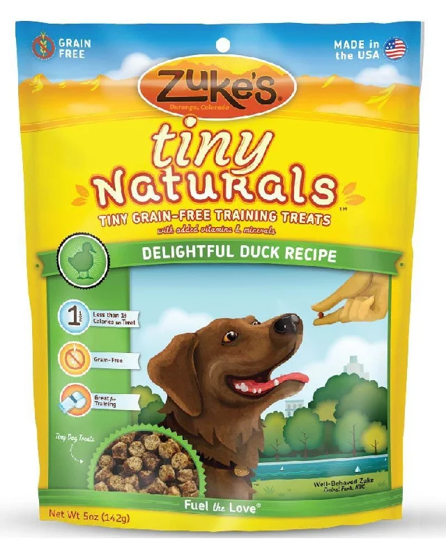 dog bike trailer for large breeds-Zukes Tiny Naturals Delightful Duck Recipe Dog Treats 5oz