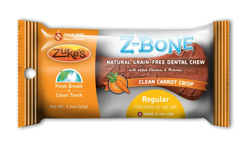 multi-level cat tree with condo-Zukes Z-Bones Clean Carrot Crunch Regular Dental Chew 1 Pack