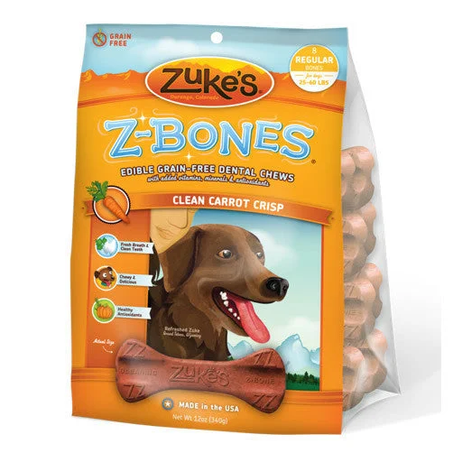 anti-slip dog socks for hardwood floors-Zukes Z-Bones Clean Carrot Crunch Regular Dental Chews 8 Pack